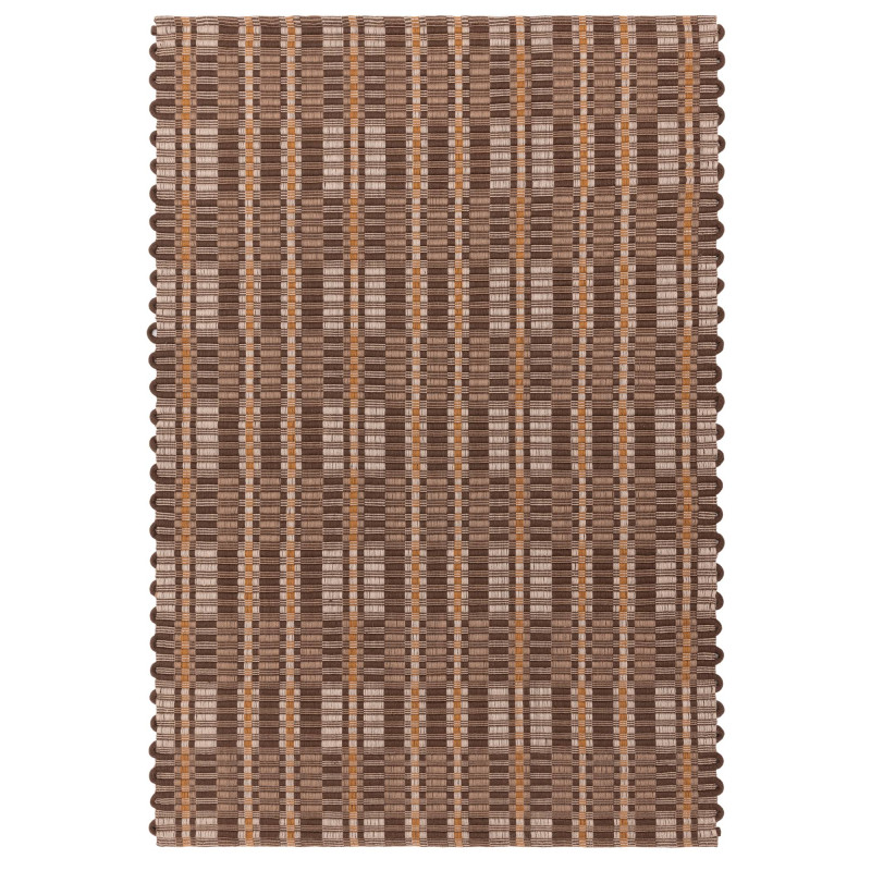 Tapis de salon tissé à la main en polyester recyclé chocolat Arden