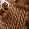 Tapis de salon tissé à la main en polyester recyclé orange rouille Arden