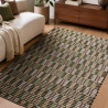 Tapis de salon tissé à la main en polyester recyclé vert Arden