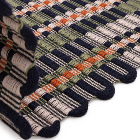 Tapis de salon tissé à la main en polyester recyclé multicolore Arden
