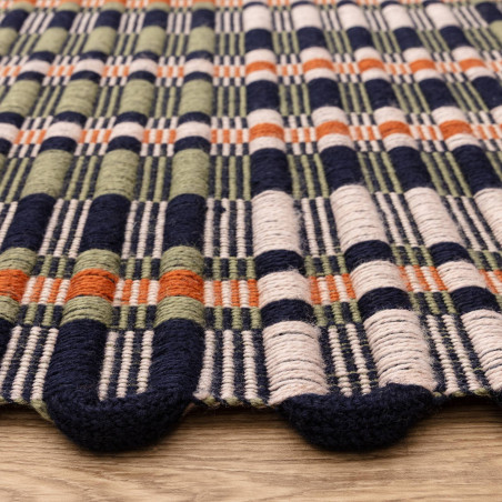 Tapis de salon tissé à la main en polyester recyclé multicolore Arden