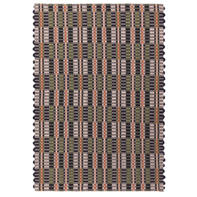 Tapis de salon tissé à la main en polyester recyclé multicolore Arden