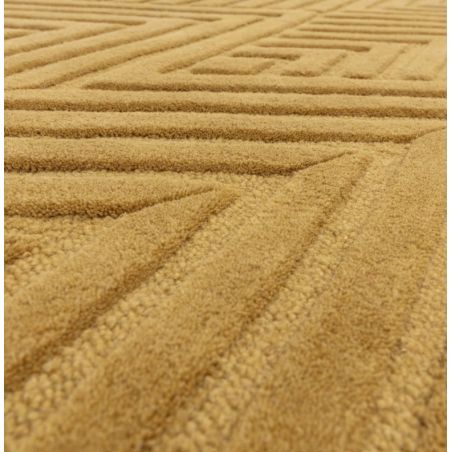 Tapis moderne en relief en laine ocre Halifax