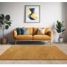 Tapis moderne en relief en laine ocre Halifax salon