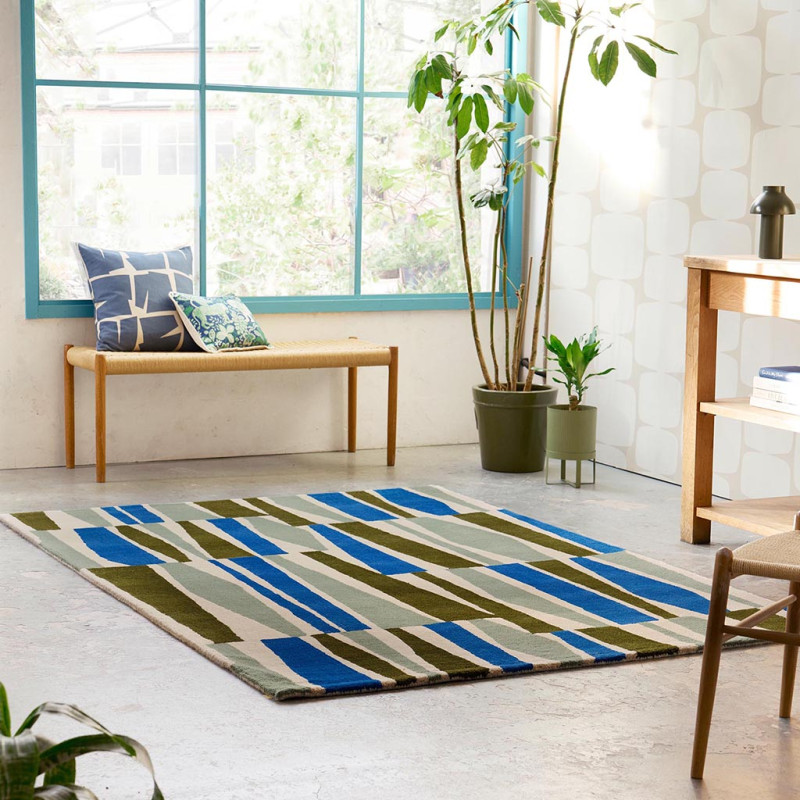 Tapis à motif géométrique Saku Olive Scion
