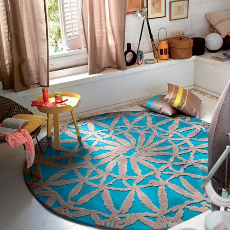 Tapis Rond Turquoise Oriental Lounge par Esprit Home Tapis Rond Turquoise Oriental Lounge par Esprit Home