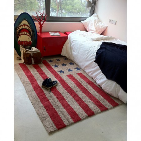 Tapis USA Flag Beige par Lorena Canals Tapis USA Flag Beige par Lorena Canals