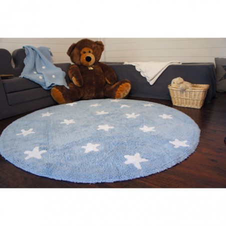 Tapis Enfant Rond Bleu Ciel Cielo par Lorena Canals Tapis Enfant Rond Bleu Ciel Cielo par Lorena Canals