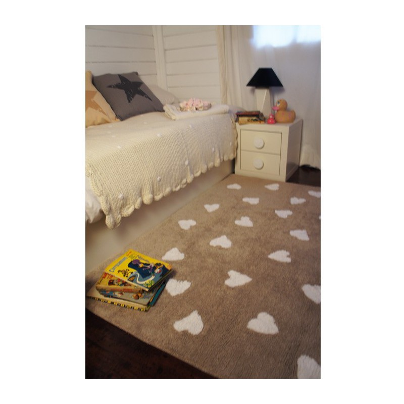Tapis Enfant Coeurs Beige par Lorena Canals