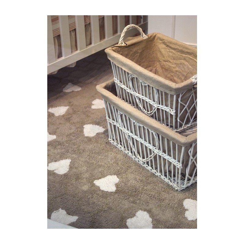 Tapis Enfant Coeurs Beige par Lorena Canals