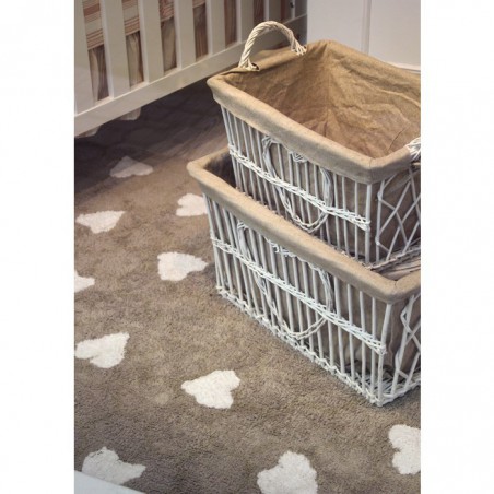 Tapis Enfant Coeurs Beige par Lorena Canals Tapis Enfant Coeurs Beige par Lorena Canals
