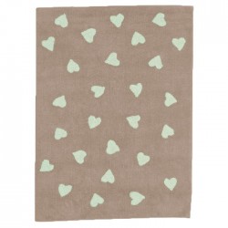 Tapis Enfant Coeurs Beige par Lorena Canals