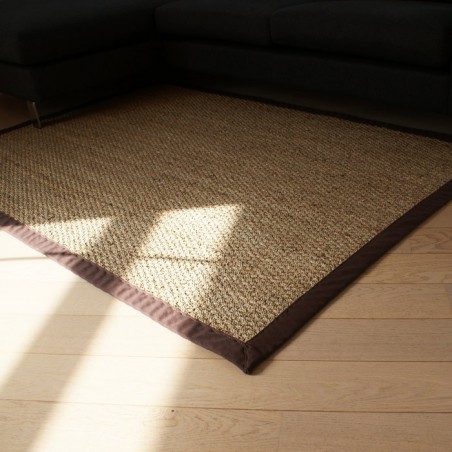 Tapis en jonc de mer finition ganse Tapis en jonc de mer finition ganse