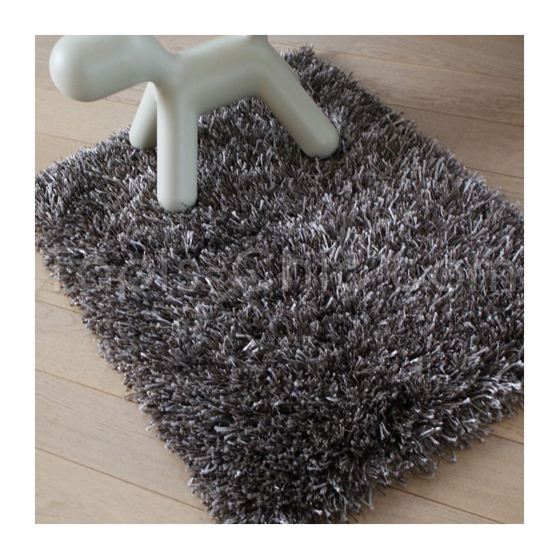 Tapis rectangulaire shaggy gris-beige par Arte Espina