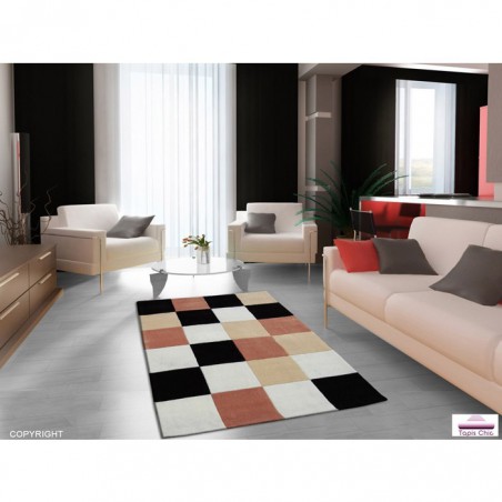 Tapis Design Damier Beige pour la Collection Tapis Chic Tapis Design Damier Beige pour la Collection Tapis Chic