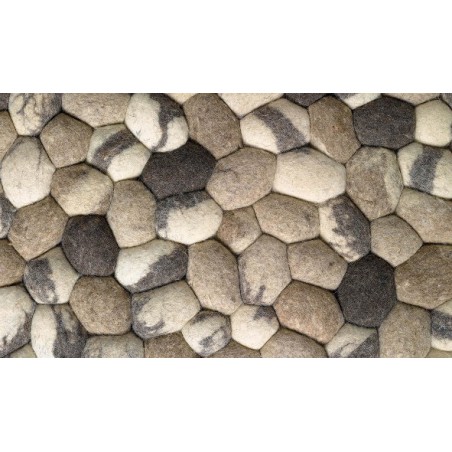 Tapis Design On The Rocks beige en galets de laine par Angelo Tapis Design On The Rocks beige en galets de laine par Angelo