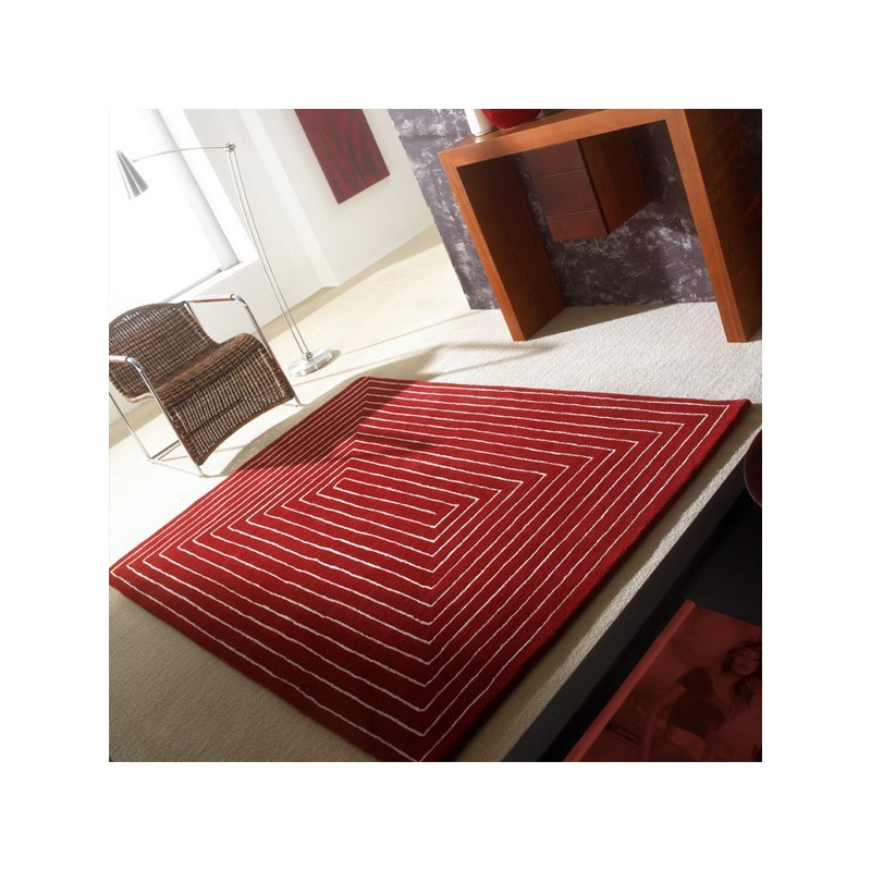 Tapis Design Tridemensional Rouge foncé par Carving