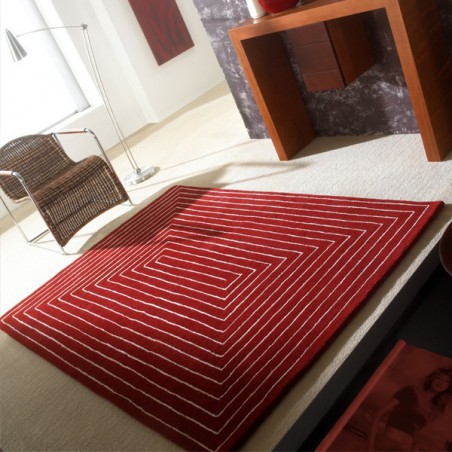 Tapis Design Tridemensional Rouge foncé par Carving