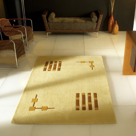 Tapis Contemporain Field Gold beige par Carving