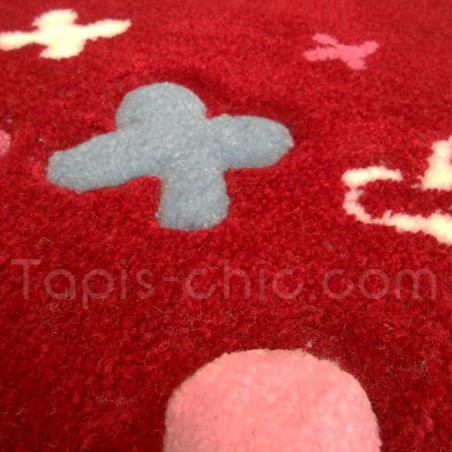 Tapis Rond pour Enfant Bloom Field Rouge par Esprit Home Tapis Rond pour Enfant Bloom Field Rouge par Esprit Home