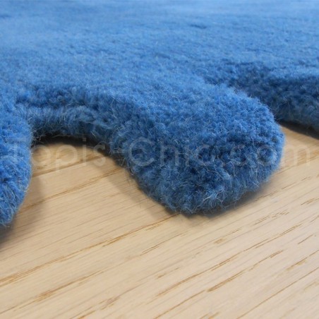 Tapis en laine éclat bleu canard par Carving Tapis en laine éclat bleu canard par Carving