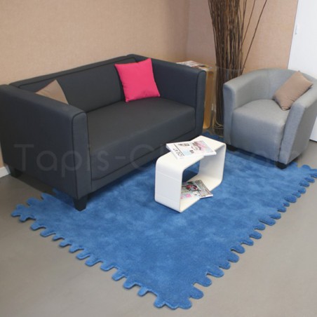 Tapis en laine éclat bleu canard par Carving Tapis en laine éclat bleu canard par Carving