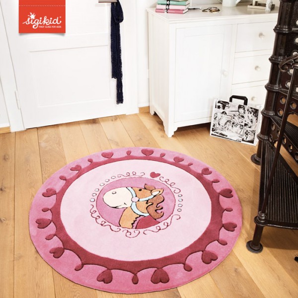 SIGIKID Tapis Chambre Enfant Motif Animaux Forêt Écru Rose 160X225