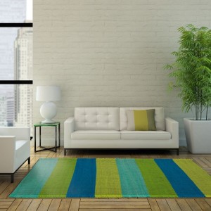tapis réversible taping stripes multicolore 