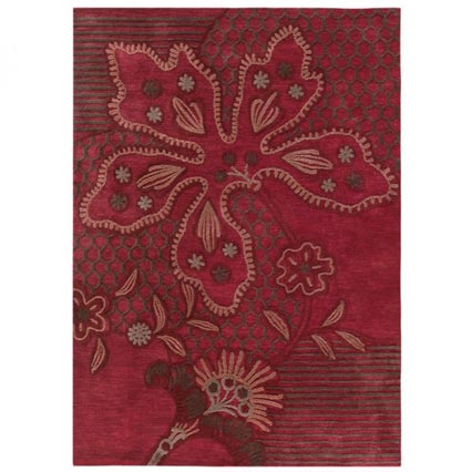 Tapis Floral Finesse Rouge