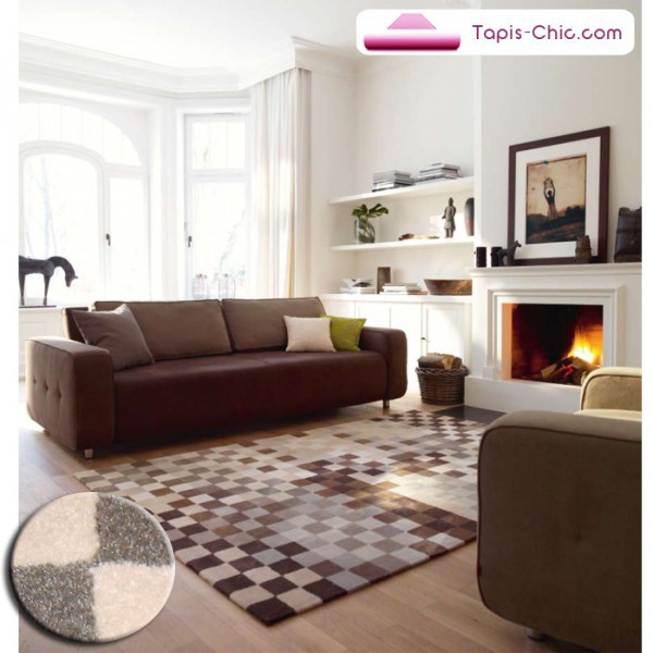 Tapis Salon , Beige et Marron