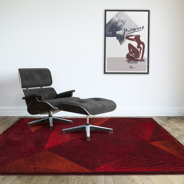 Tapis Graphique Polykrom Rouge par Edito