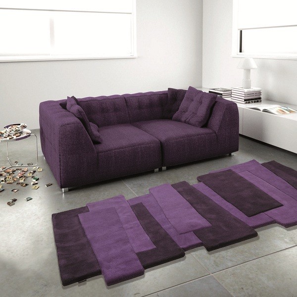 Tapis Contemporain en laine Pebbles Violet par Angelo 170 x 240 cm