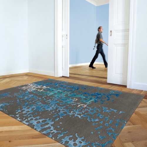 Notre Tapis de luxe Coral bleu disponible sur Tapis-Chic.com