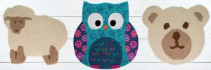 Tapis animaux enfant hibou mouton ours