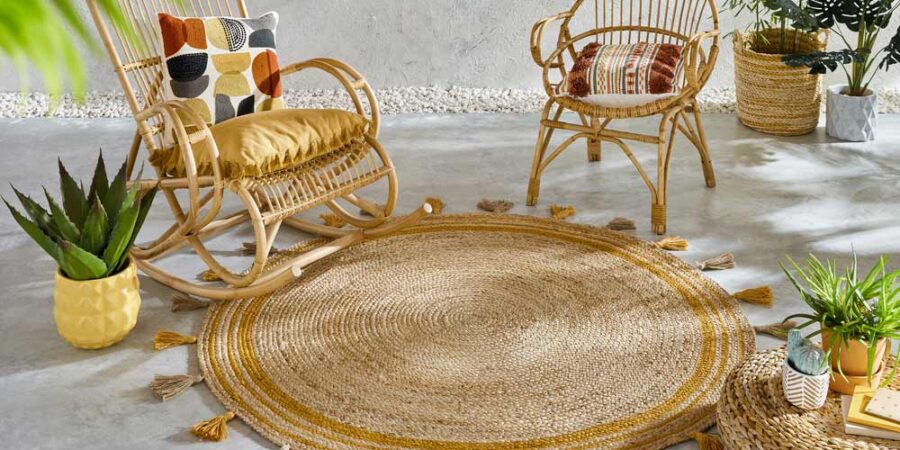 tapis rond jute