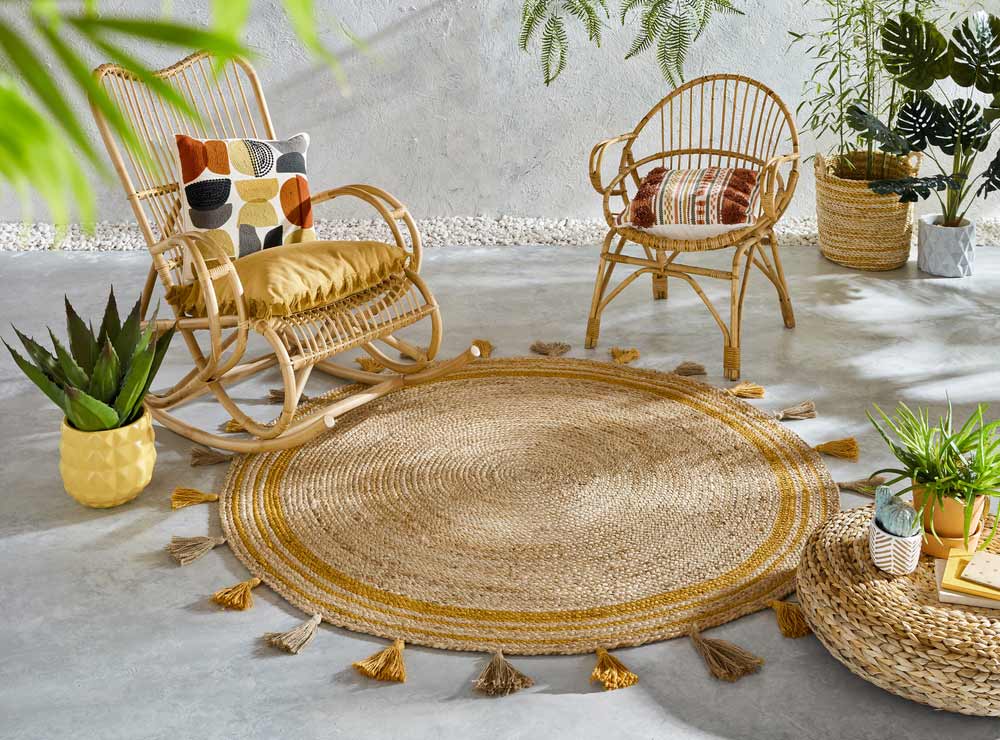 tapis rond jute