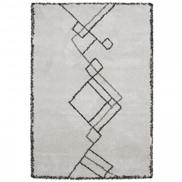 tapis en laine berbère blanc et gris