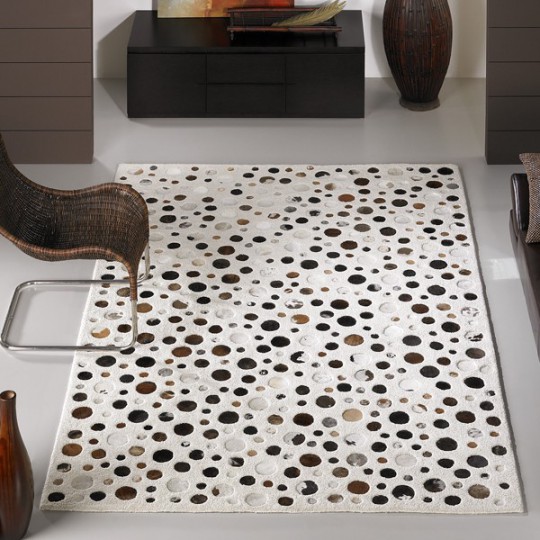 Tapis en laine et cuir déco d'hiver