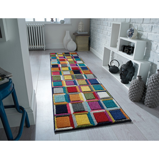 tapis entrée design multicolore