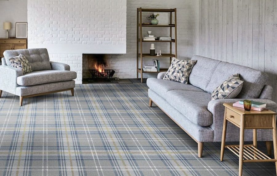 Tapis tartan gris sur-mesire