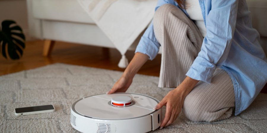 aspirateur robot et tapis